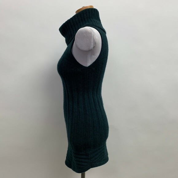 Tahari Women's Sweater X-Small Green Cowl Neck Sleeveless Wool Yak Hair Blend - Picture 2 of 6